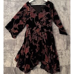 ivanka Trump Velvet Fairy Grunge Asymmetrical Dress Size 12 Witchy Whimsigoth
